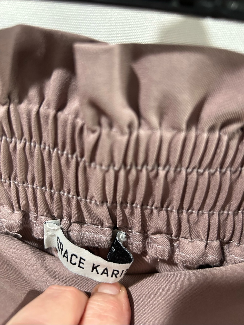 LN Grace Karin Mauve Tie-Waist Paperbag Pencil Pants - Picture 5 of 6